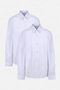 2 Pack Long Sleeve Slim Fit Easy Iron School Shirts