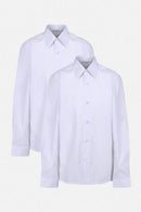 2 Pack Long Sleeve Slim Fit Easy Iron School Shirts